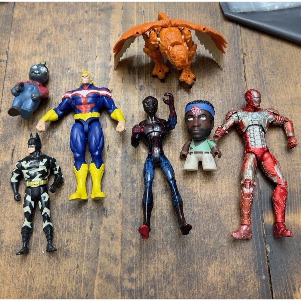 Action Figure Lot Marvel DC Spider-Man Iron Man Batman All Might Mixed Figures